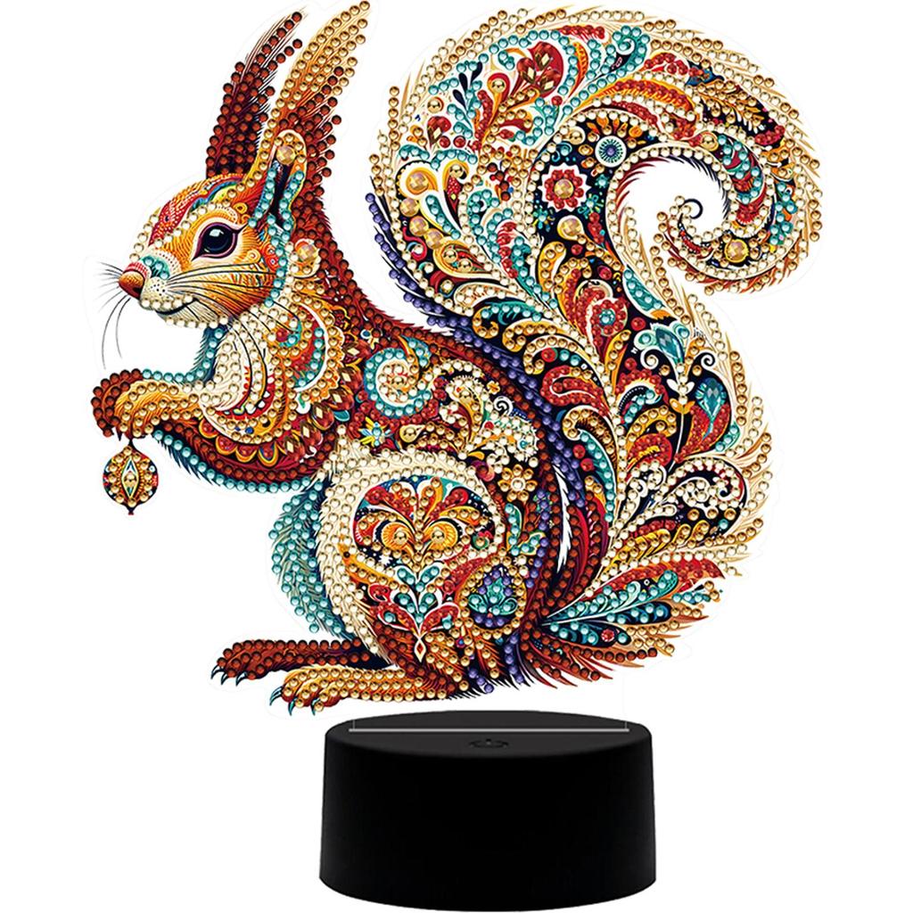 Blumen Tier Diamantmalerei Nachtlicht Acryl DIY Diamantmalerei Tischlampe für Schlafzimmer Wohnzimmer Heimbüro