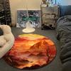 Classic Round Rainbow Multicolor Floor Rug, Non-Slip Floor Mat for Office