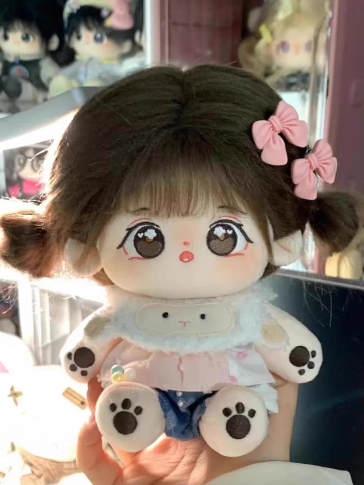 Kawaii Cotton Doll 20cm Naked Baby Doll Dress Up Baby Clothes with Messenger Bag Plush Toys Girls Cloth Dolls Collection Gift
