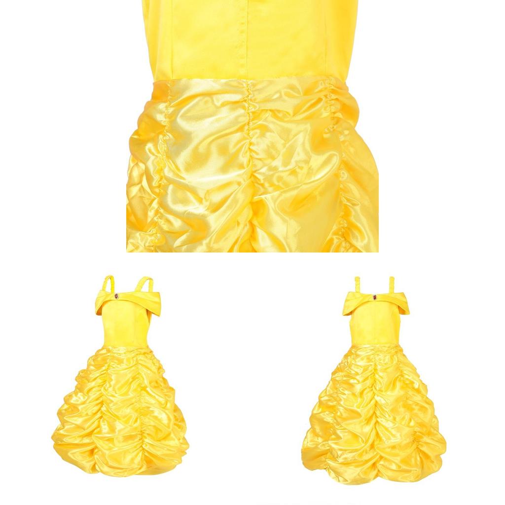 Beauty And The Beast Belle Princess Dress For Girls With Cartoon Pattern And Soft Cotton Fabric For Holiday Celebrations