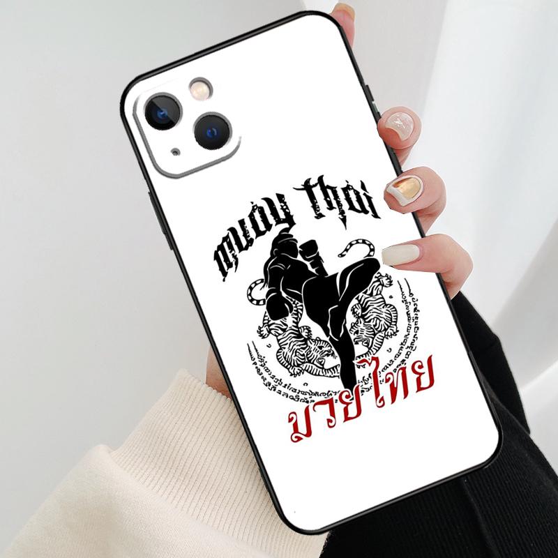 Muay Thai Vechtsport Boksen Telefoonhoesje Voor iPhone 13 12 11 14 15 16 Pro Max Mini X XS Max XR Plus Hoesje Achterkant