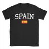 SPAIN Flag Vintage Distressed Cotton T Shirt For Men Summer  Streetwear T Shirts Crewneck Fashion Tees Big Size Casual Clothes