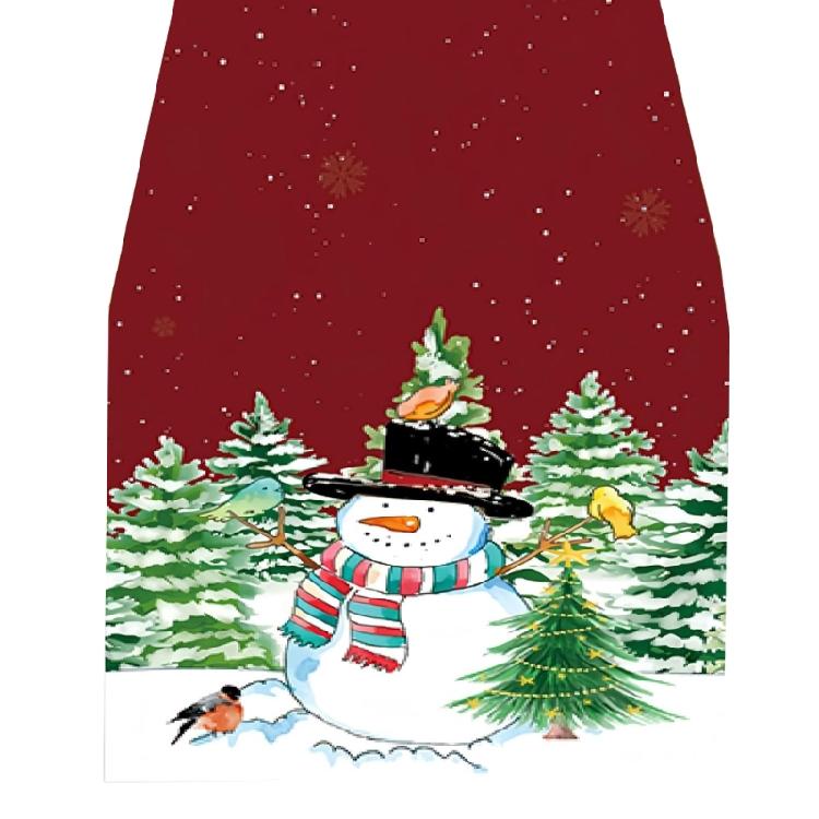 Tischdecke Weihnachtsmann Schneemann Rentier Weihnachtliches Tischläufer Tischüberwurf Einzigartige Weihnachtsdekoration