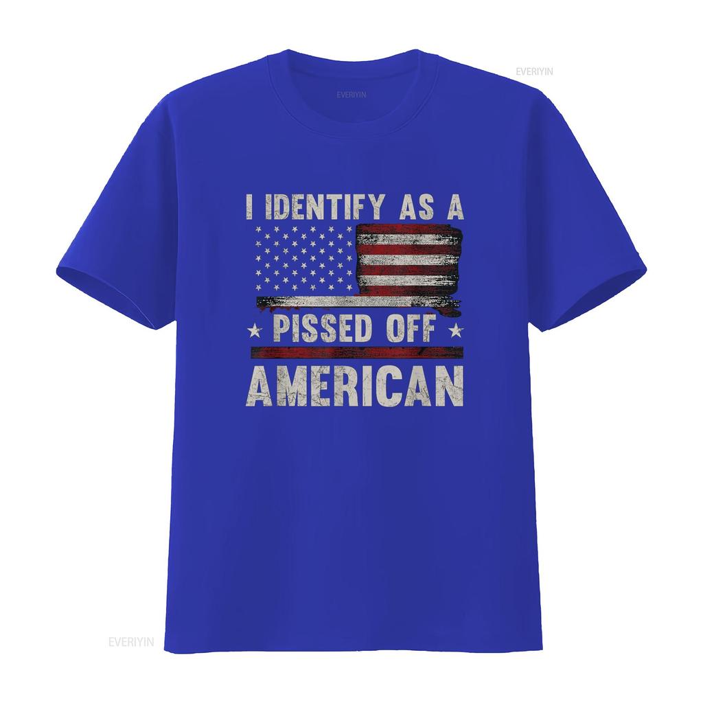 I Identify As Pissed Off American Vintage Flag T Shirt vintage Washed Unisex Top For Everyday Wear Stylish designer clothes