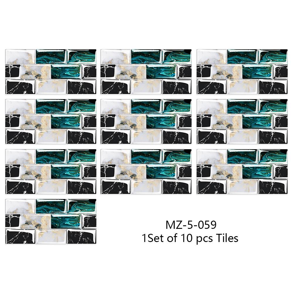 10ks 15cmX30cm DIY mramorové samolepky na zeď Imitace cihla Dekorace do ložnice Vodotěsná samolepicí tapeta na dlaždice Dekor do kuchyně