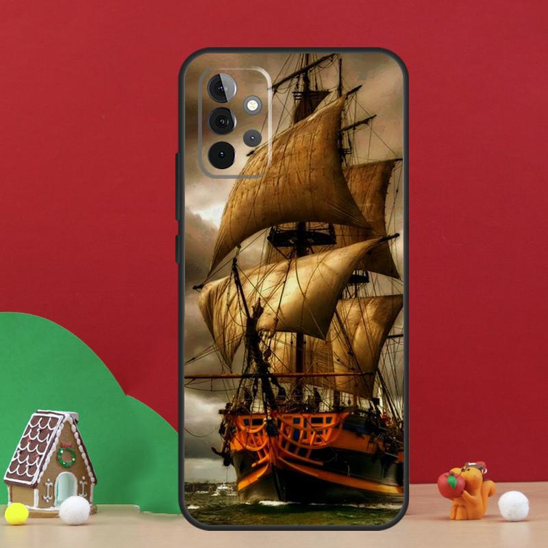 Sailing Pirate Ship Boat Case For Samsung Galaxy A36 A56 A06 A13 A53 A32 A12 A22 A52 A35 A17 A16 A55 A15 A54 A34 A14