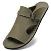 Men's Breathable Cowhide Beach Slippers - Soft Sole Roman Sandals, Size 47