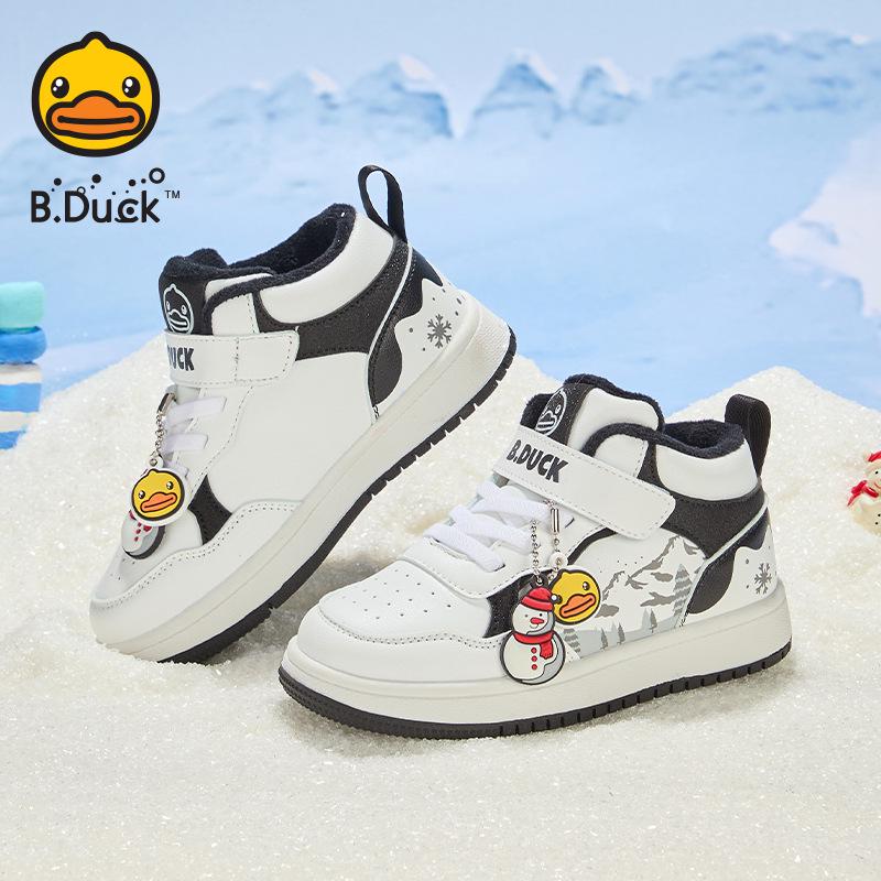 

Children s Winter Non-slip Fashion Sneakers - Warm, Velvet-lined, Trendy B.DUCK Design for Boys and Girls 30 білий/чорний