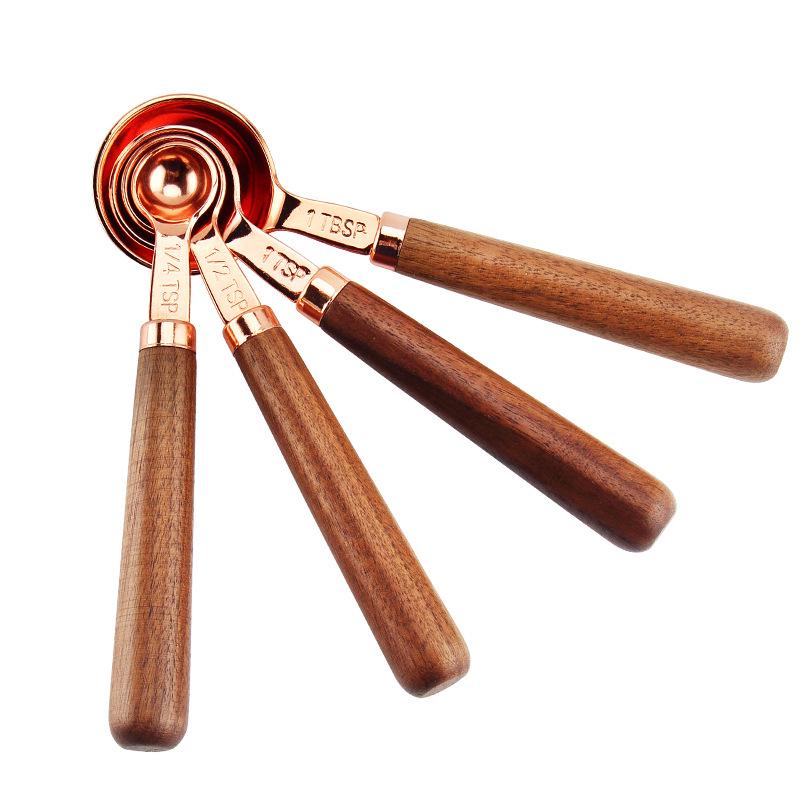 

Belly Cup Rose Gold & Walnut Wood Measuring Spoon and Acacia Cup Set