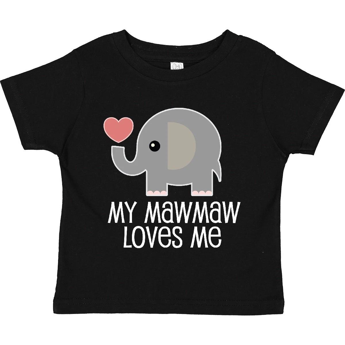 Inktastic My Mawmaw Loves Me Grandchild Toddler T-Shirt Animals Cute Elephant 100