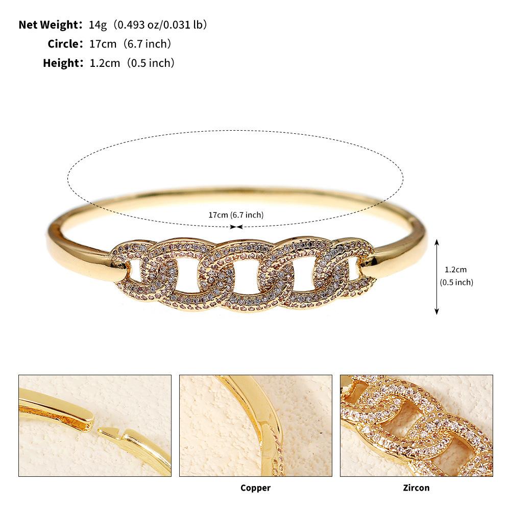 Luxury Hollow Rhinestone Open Cuff Bracelet For Women Elegant Versatile Metal Fashion Jewelry High End Accessory