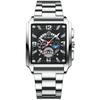 BINBOND Classic Men Watches Square Type Watch for Man Quartz Movement Stainless Steel Waterproof Luminous Date Trend Watch
