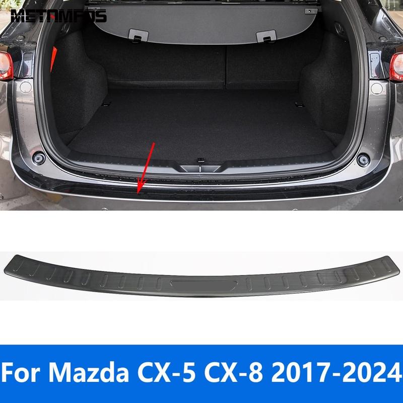Accessories For Mazda CX-5 CX5 KF CX-8 CX8 2017- 2024 Exterior Rear Trunk Bumper Foot Plate Tail Door Sill Scuff Guard Plate