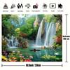 2D Idyllic Forest Waterfall Nature Wall Tapestry, Lake Swan Fishing Boat Flower Bird Bedroom Home Decor