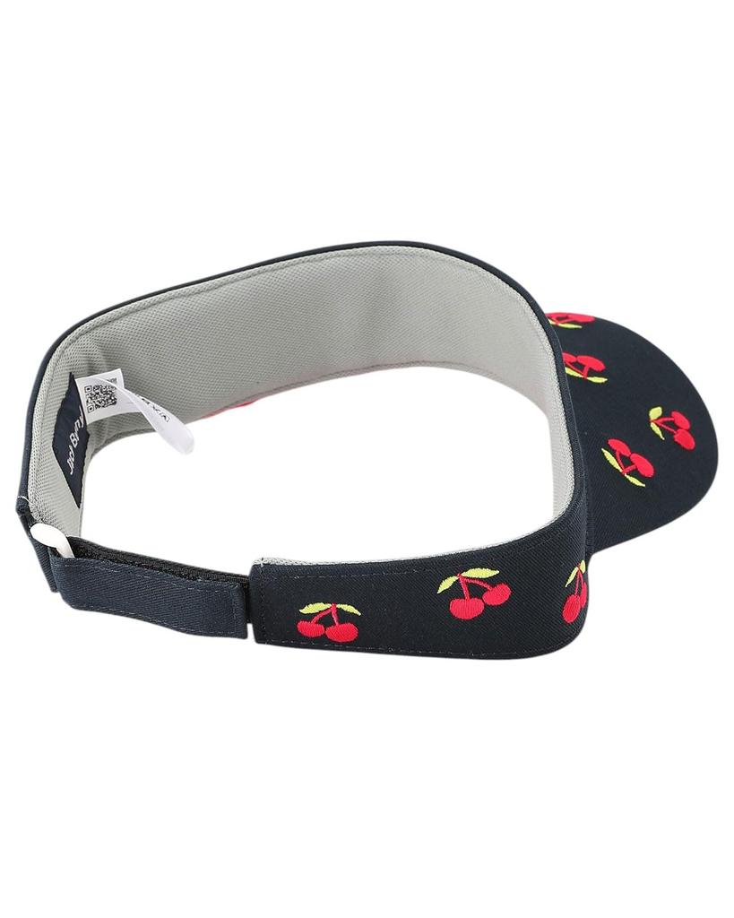 [Jack Bunny] Women's Sun Visor (Cherry Pattern, Size Adjustable)  Golf Hat  262-5187404 120Navy FR