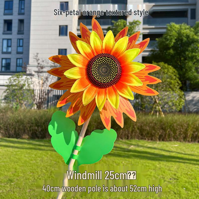 Colorful Sunflower Double-Layer Children's Handheld Pinwheel for Outdoor Decoration
