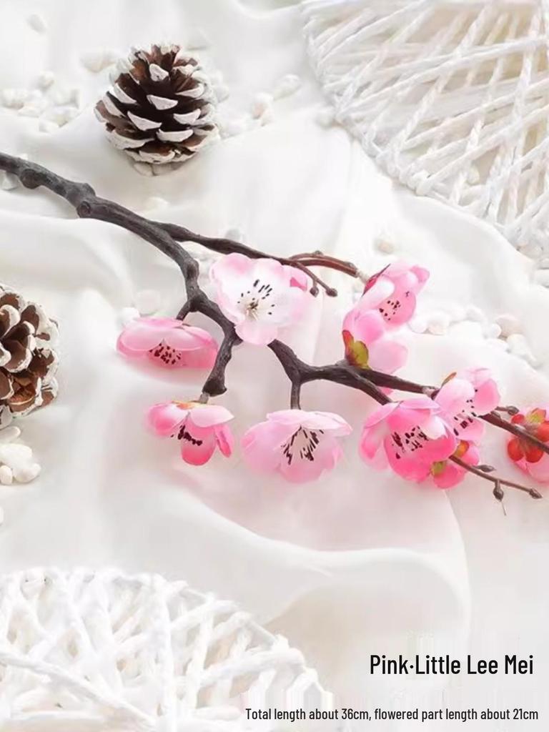 Artificial Plum & Peach Blossom Bonsai: Winter Sweet Flower Decor for Living Room or Study