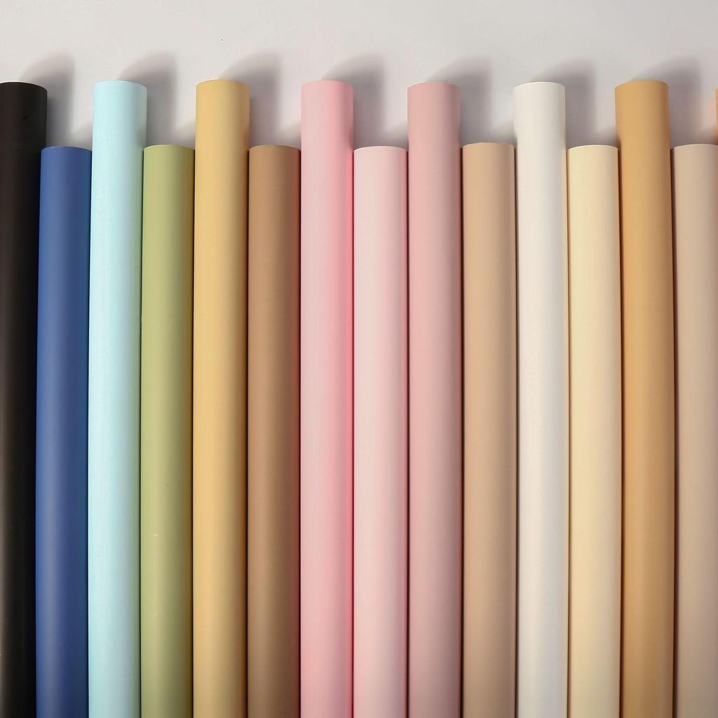 Korean Style Matte Floral Wrapping Paper - Morning Mist Roll, Skin-Feel, Waterproof.