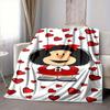 1Pc Mafalda'S Heartfelt Adventure Flannel Blanket, Soft And Comfortable, Casual Warm, Camping Travel, Christmas, Halloween Xmas Gift N1118