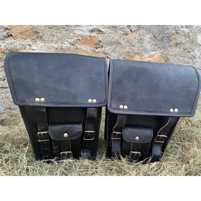 Leather Saddlebags Motorcycle Pouch Two Bags Panniers Saddle Bags For Sportscasters
