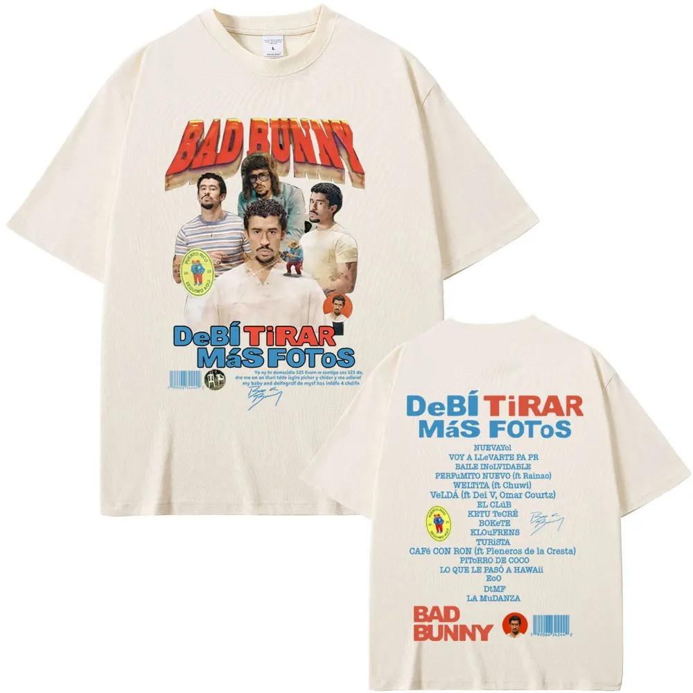Bad Bunny DeBi TiRAR MaS FOToS DTMF Graphic T-Shirt - Unisex Hip Hop Vintage Pop Streetwear Comfortable Women And Men T-shirts