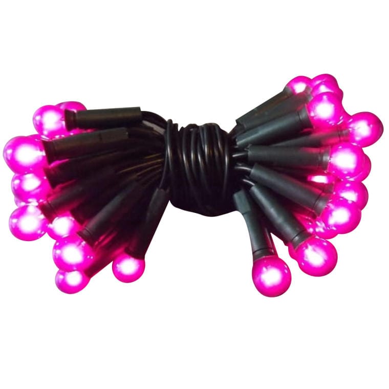 Pink Pearl Christmas Tree Lights 100pcs on a 6m Green Cable - Mains Powered