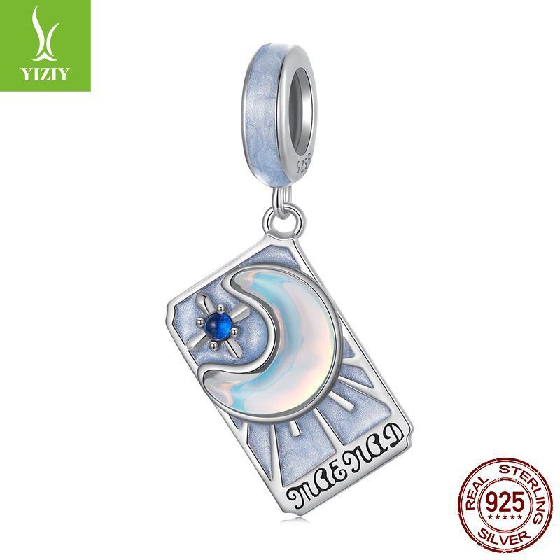 Vintage Wind Tarot Bricolaj Accesorii Pandantiv Transfrontalier Mistic Argint S925 Stea și Lună Mărgele Energetice
