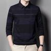 Long-sleeved T-shirt Men's POLO Shirt Thin Pocket Top Spring and Autumn Bottoming New Caring Shirt Dad Men's T-shirt