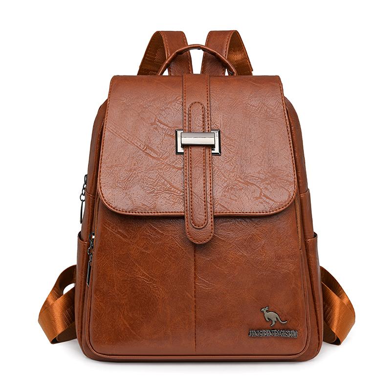 Soft Leather Backpack Women's Backpack Commuter Large Capacity Shoulder Bag