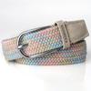 Women's Elastic Belt Casual Fashion Pin Buckle Waist Belt Expandable Braided Stretch Elastic Belt 6 Colors, No Need For Punching