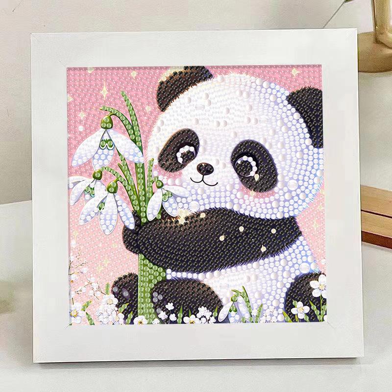 Crystal Clear Rhinestone Diamond Painting Cartoon Animal Children's Sticker Art Puzzle Toy DIY Decoration Display Artwork