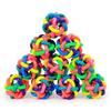 Rainbow Color Rubber Ball Bell Pet Toy For Small Dogs