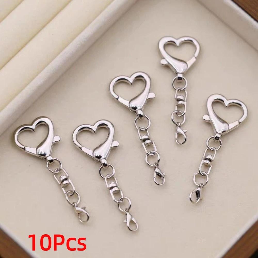 10Pcs 360 Rotate Keyring Pendant Star Heart Keychain DIY Accessories  Doll Hanging