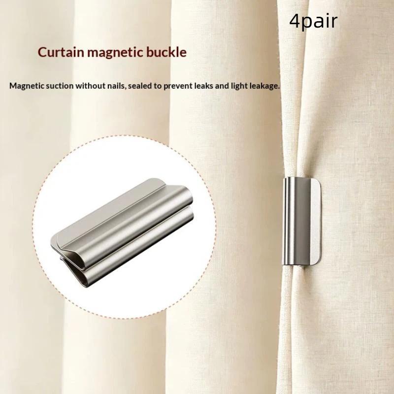 Magnetic Curtain Clips Easy Use Drill Free Curtain Fasteners for Bedroom Living Room Home Decor Strong Magnetic Tiebacks