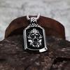 Viking Odin's Warrior Pendant Necklace for Men Stainless Steel Norse Mythology Celtic Knot Jewelry Vintage Style Gift with Chain