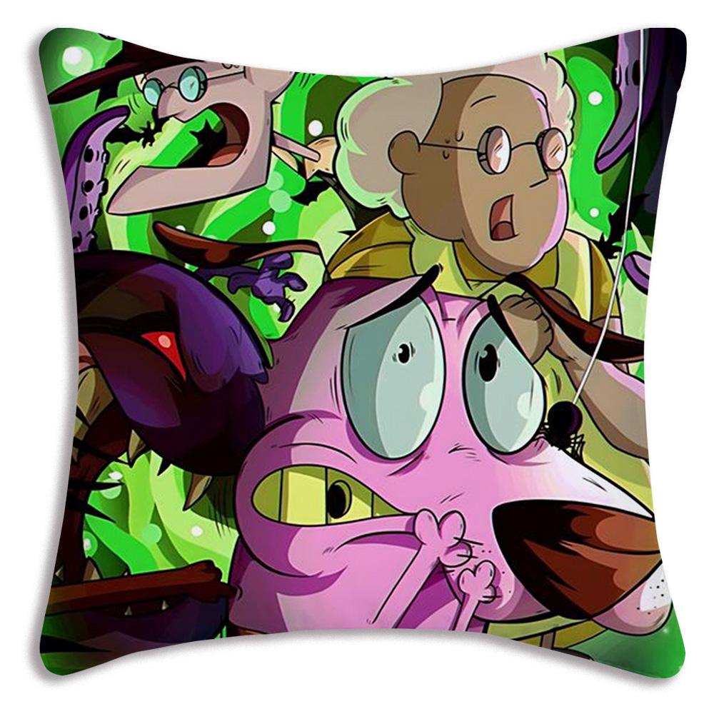 Anime For C-Cowardly Dog Pillow Covers Cartoon Sofa Decorative Home Double-sided Printing Short Plush Cute Cushion Cover