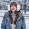Plush Material Winter Earmuffs Lace Design Windproof Earmuffs Soft Lace Earmuffs  Winter Season