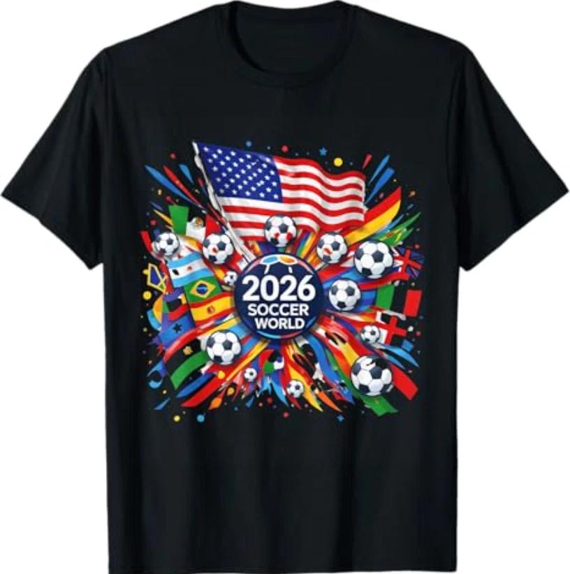 2026 Soccer World USA Flag Burst Fan T-Shirt XL