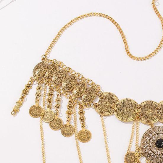 Alloy Waist Chain Retro Style Coin Tassel Decor Belt Chain