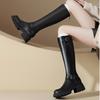 Thick-soled knight boots women's 2025 new autumn and winter western denim thick heel black knee-high long boots