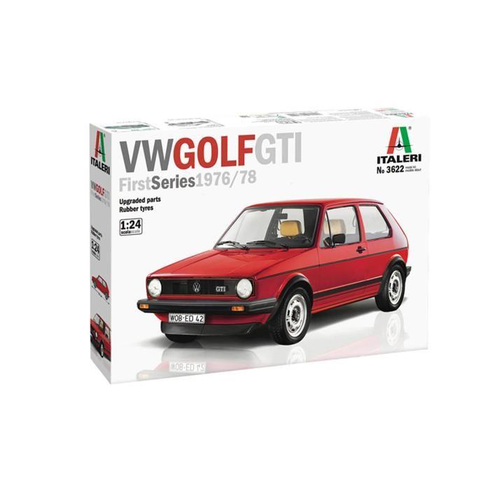 Kit de modélisme - italeri - vw golf gti rabbit - 1/24 - couleur rouge - à partir de 14 ans