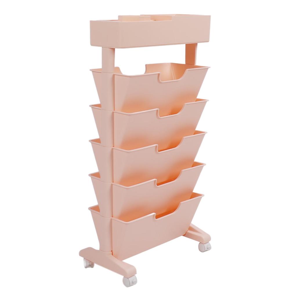 5 Tier Book Rack Multifunctional Removable Bookcase Multilayer Storage Rack for Dormitory Classroom