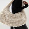Casual Large Capacity Tote Shoulder Bags Designer Ruched Handbag Luxury Nylon Quilted Padded Crossbody Bag.-MXBC