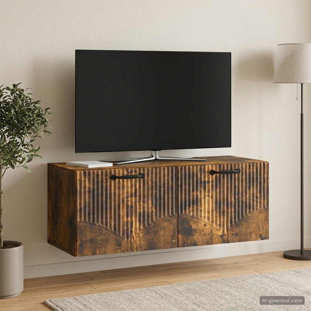 Wall Mounted TV Cabinet Smoked Oak 78.5 x 31 x 30 cm