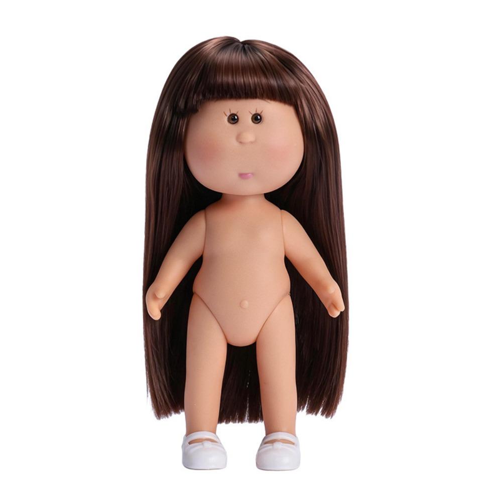 Dress Up 14cm Bean Eye Vinyl Doll Curly Hair Action Figure Body Mia Potato Dolls  Doll Accessories