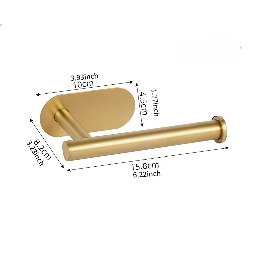 Stainless Steel Toilet Paper Holder, Self-adhesive Wall Bracket, Modern Bathroom Tissue Holder, Shower Towel Rack Accessory