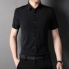 New Shirt Men's Casual Thin Lapel Fashion Solid Color Shirt Cardigan Business Men's Wear