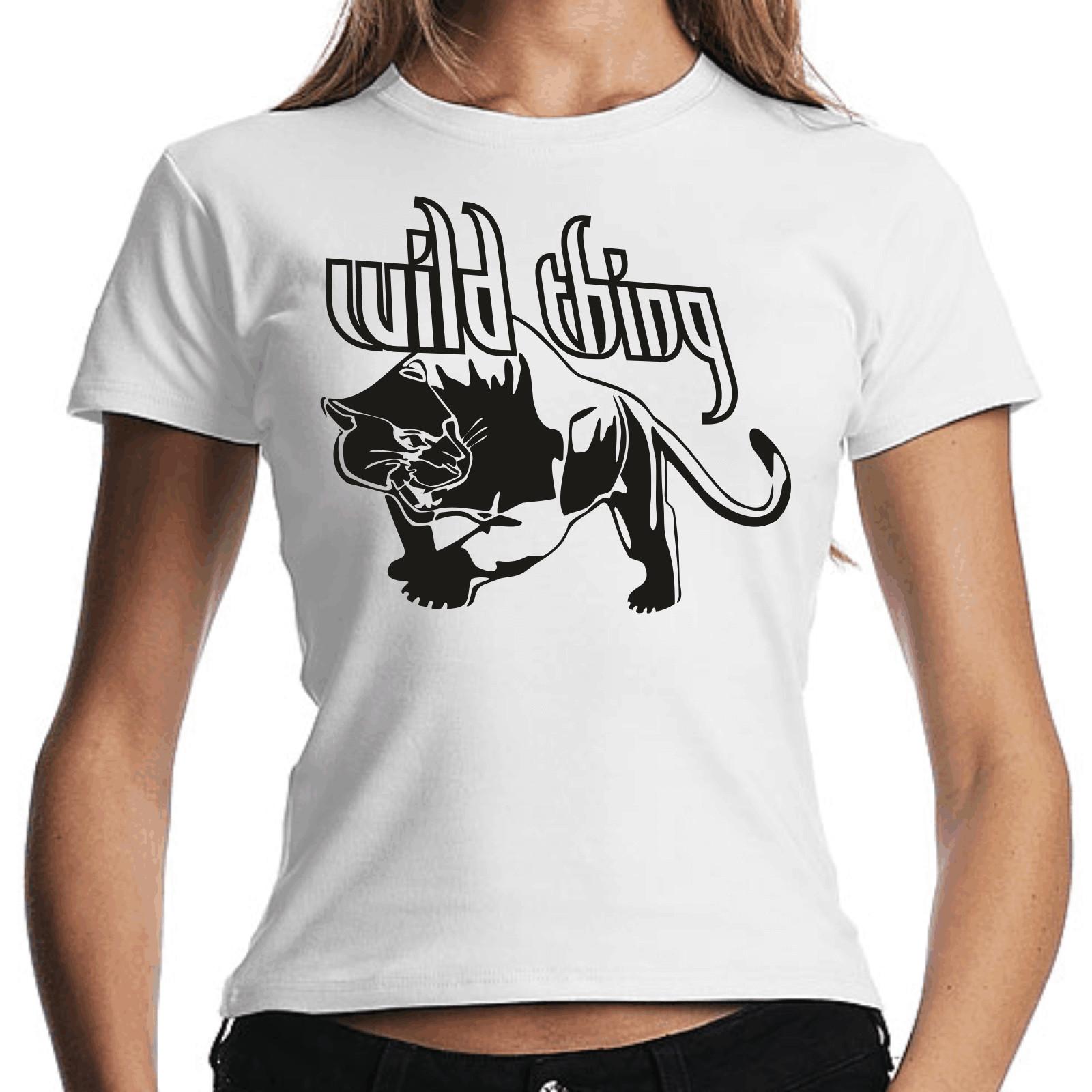 Wild Thing Panther Cat Sayings Fun Ladies Girlie T-Shirt Mens Womens Tees Top 4XL