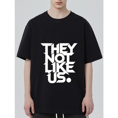 Black T Shirt with They Not Like Us Graphic Print for Casual Wear