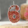 Red Birthday Number Candles Crown Glitter Red Candles For Cake 3D Shape Cake Topper Decoration For Wedding Reunions Theme Partie